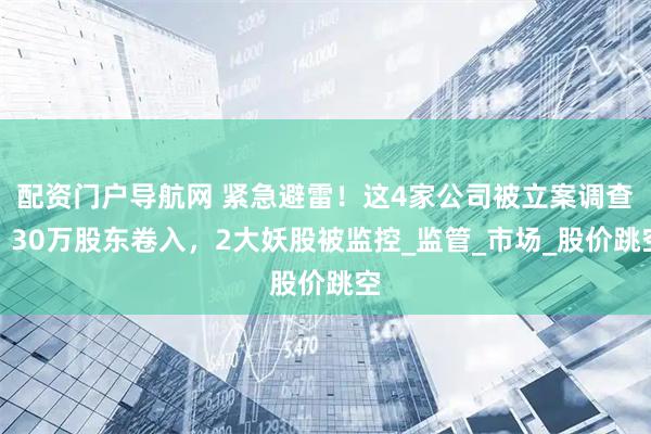 配资门户导航网 紧急避雷！这4家公司被立案调查，30万股东卷入，2大妖股被监控_监管_市场_股价跳空