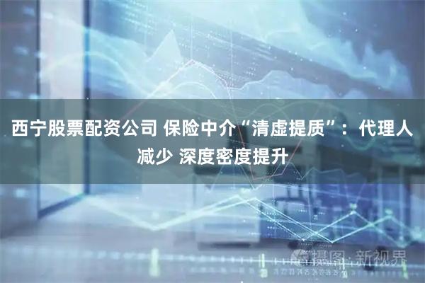 西宁股票配资公司 保险中介“清虚提质”：代理人减少 深度密度提升