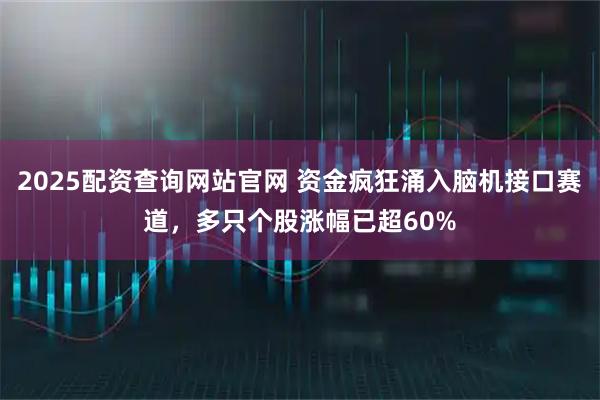 2025配资查询网站官网 资金疯狂涌入脑机接口赛道，多只个股涨幅已超60%